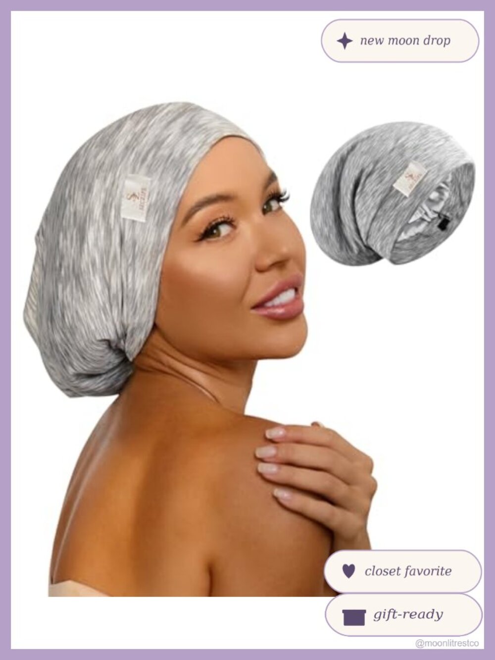 100% Mulberry Silk Sleep Bonnet Adjustable Strap Hair Protection Wrap